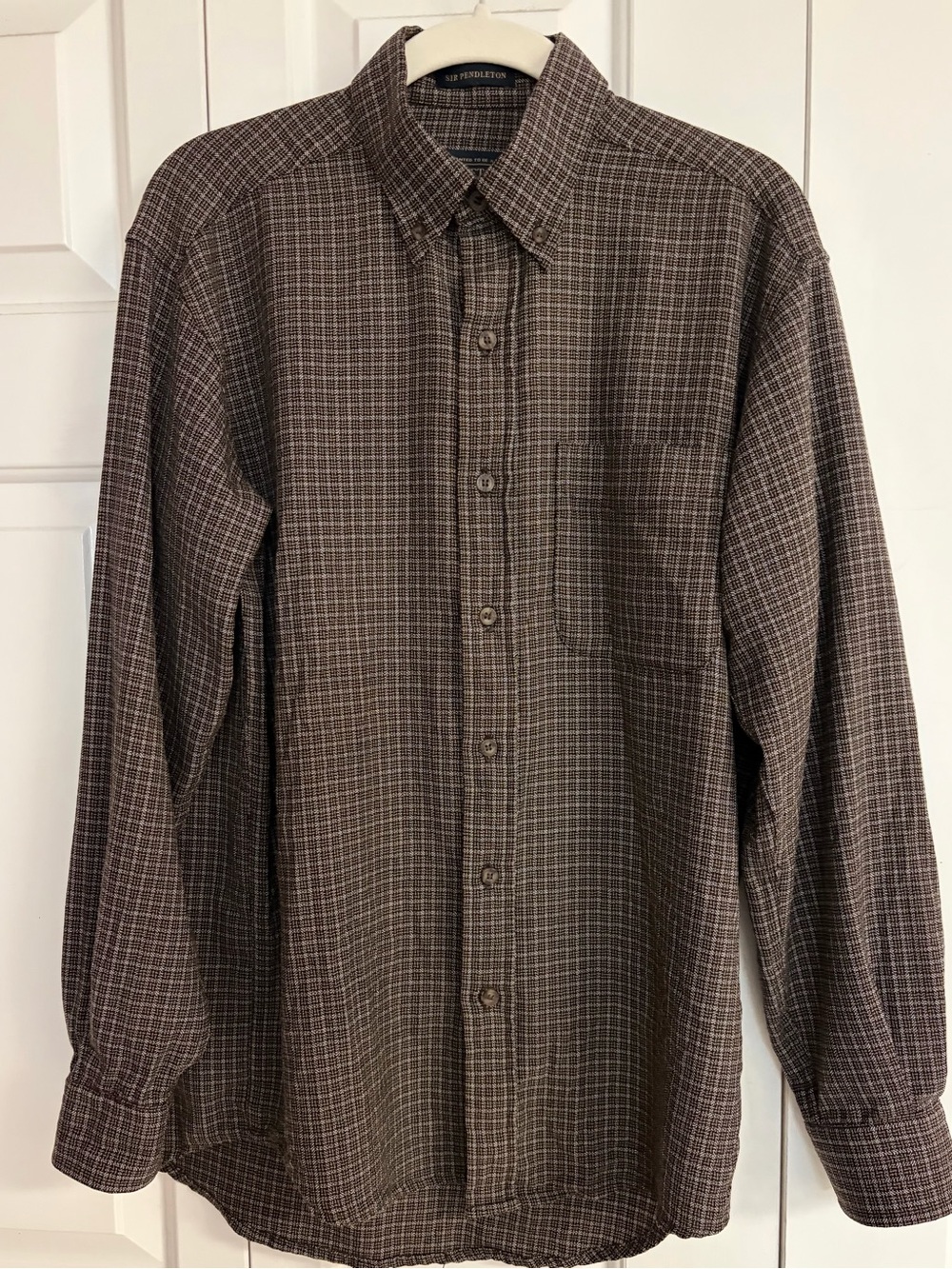 Pendleton Men’s Brown Plaid wool Button-Up Shirt